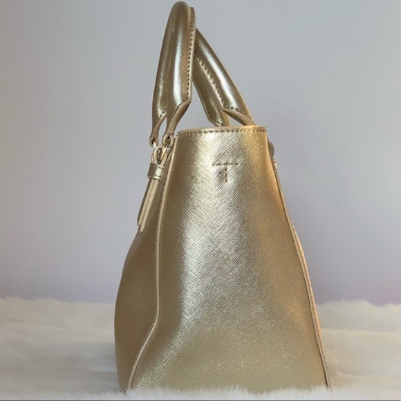 Tory Burch Robinson Soft Gold Satchel - Picture 5 of 7